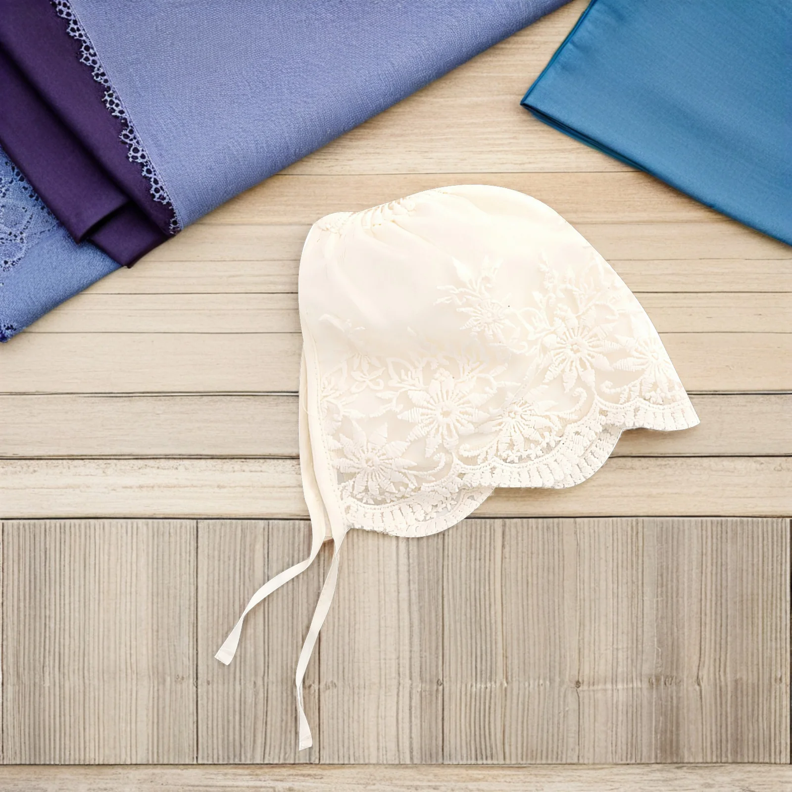 

2pcs Baby Bonnets Lace Newborn Hat 0-6 Months Soft Christening Wedding Photo Shoot Head Wrap For Infant Girl Toddler