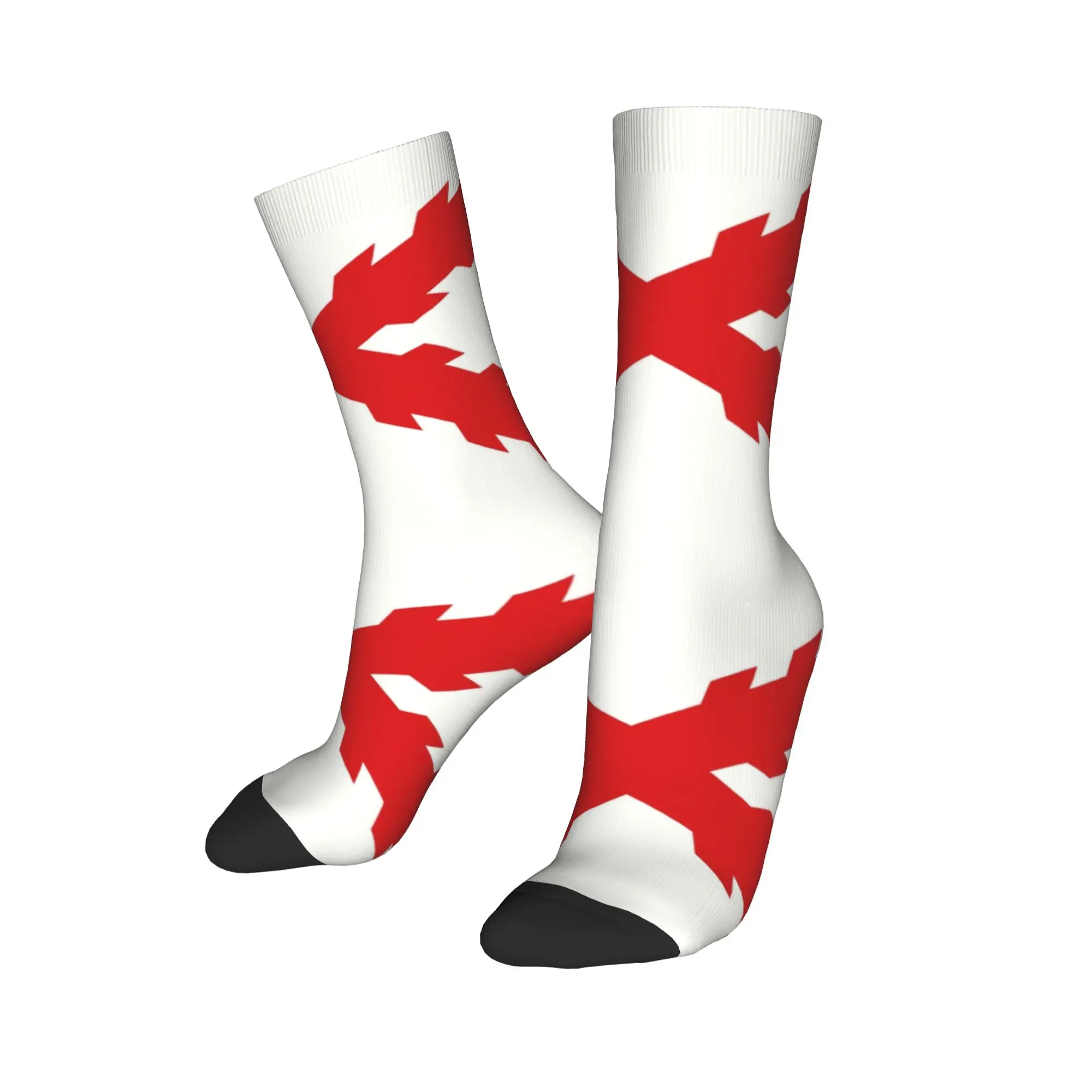 Funny Print Cross Of Burgundy Flag Socks for Men Women Stretchy Summer Autumn Winter Spanish Empire Crew Socks