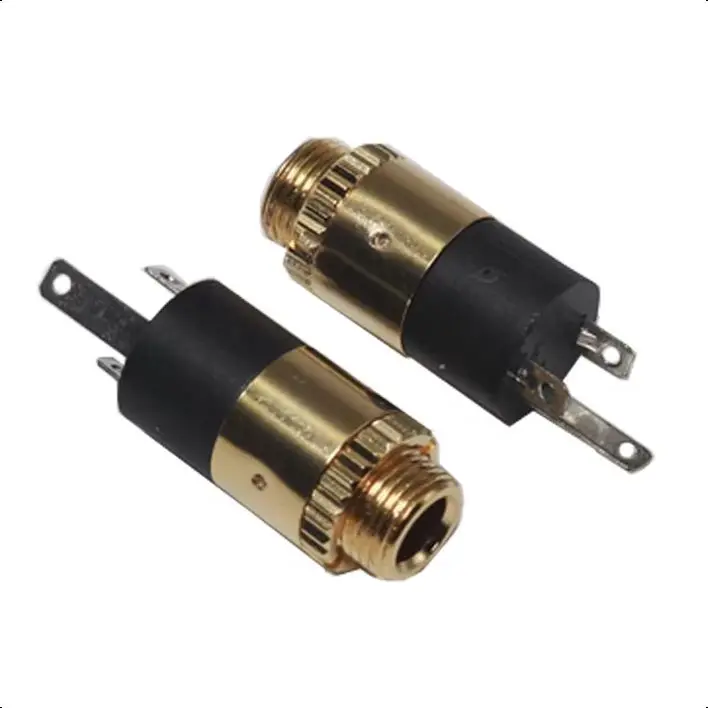 【20-2PCS】3.5MM Cylindrical Socket PJ-392 Stereo Female Socket Jack With Screw 3.5 Audio Video Headphone Connector  GOLD PLATED