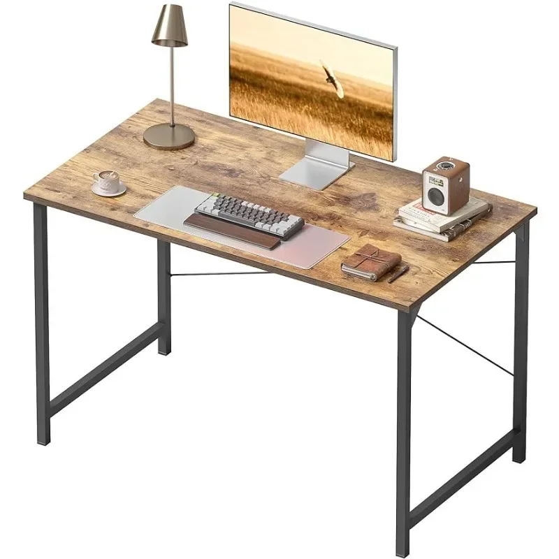 CubiCubi Computer Desk, 40 inch Home Office Desk, Modern Simple Style PC Table for Home, Office, Study, Writing, Brown