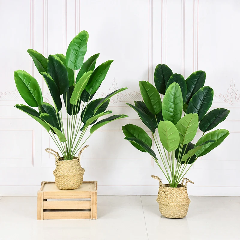 

1pc 80cm Large Tropical Palm Tree Artificial Banana Tree Leaves Fake Plastic Monstera Plant Wedding Home Room Garden Decorations