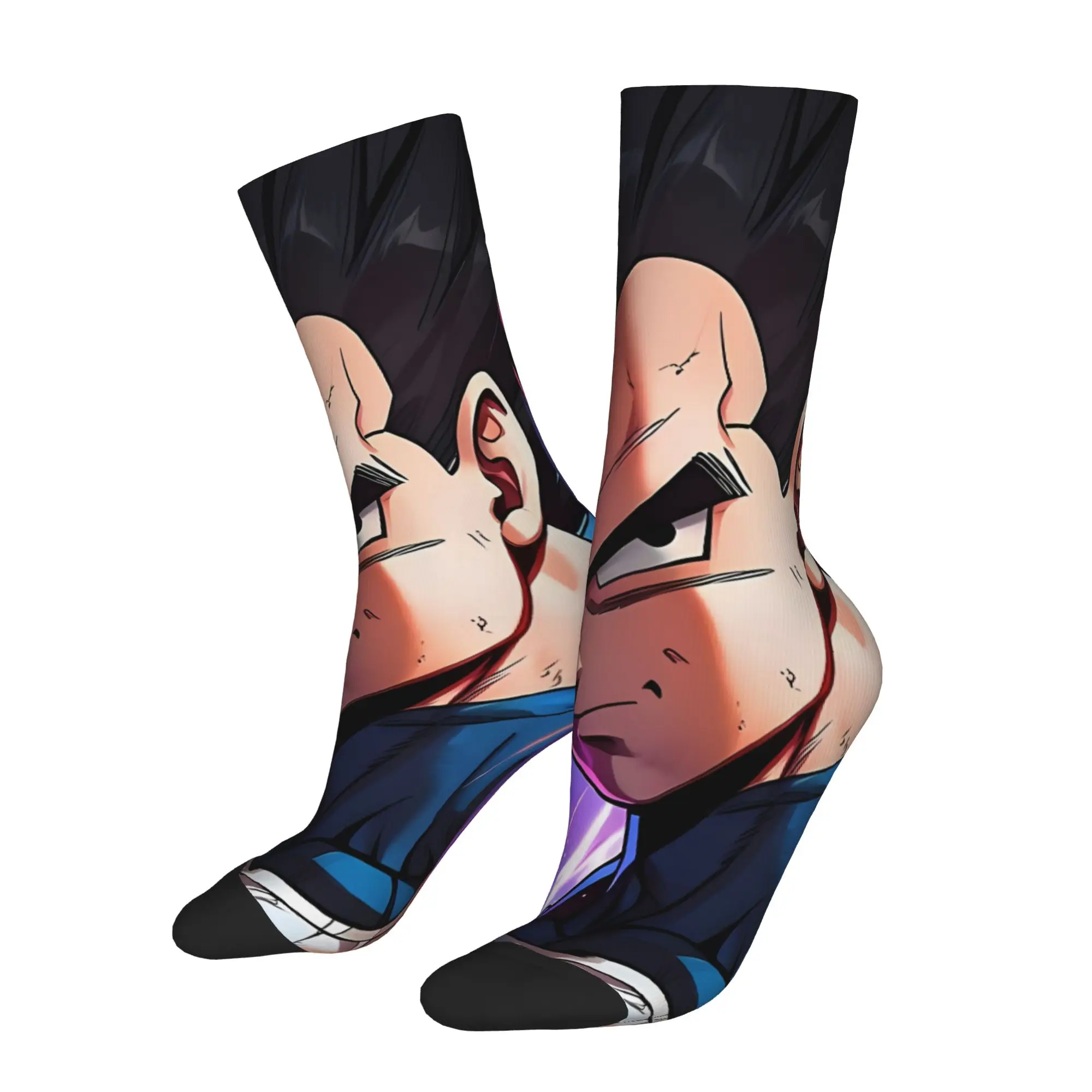 

1 пара забавных носков с принтом Vegeta Anime Dragon Ball Harajuku, качественные мужские носки с принтом, повседневные мужские носки