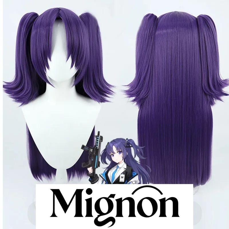 

Blue Archive Hayase Yuuka cosplay wig deep purple detachable ponytail Halloween gift