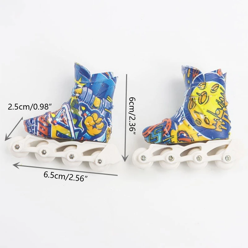 1 Paar Fingerschuh, niedliches Skateboard, Roller, Puppenschuh, Spielzeug, Griffbrett-Sneaker, Mini-Rollschuhe, Schlittschuhe