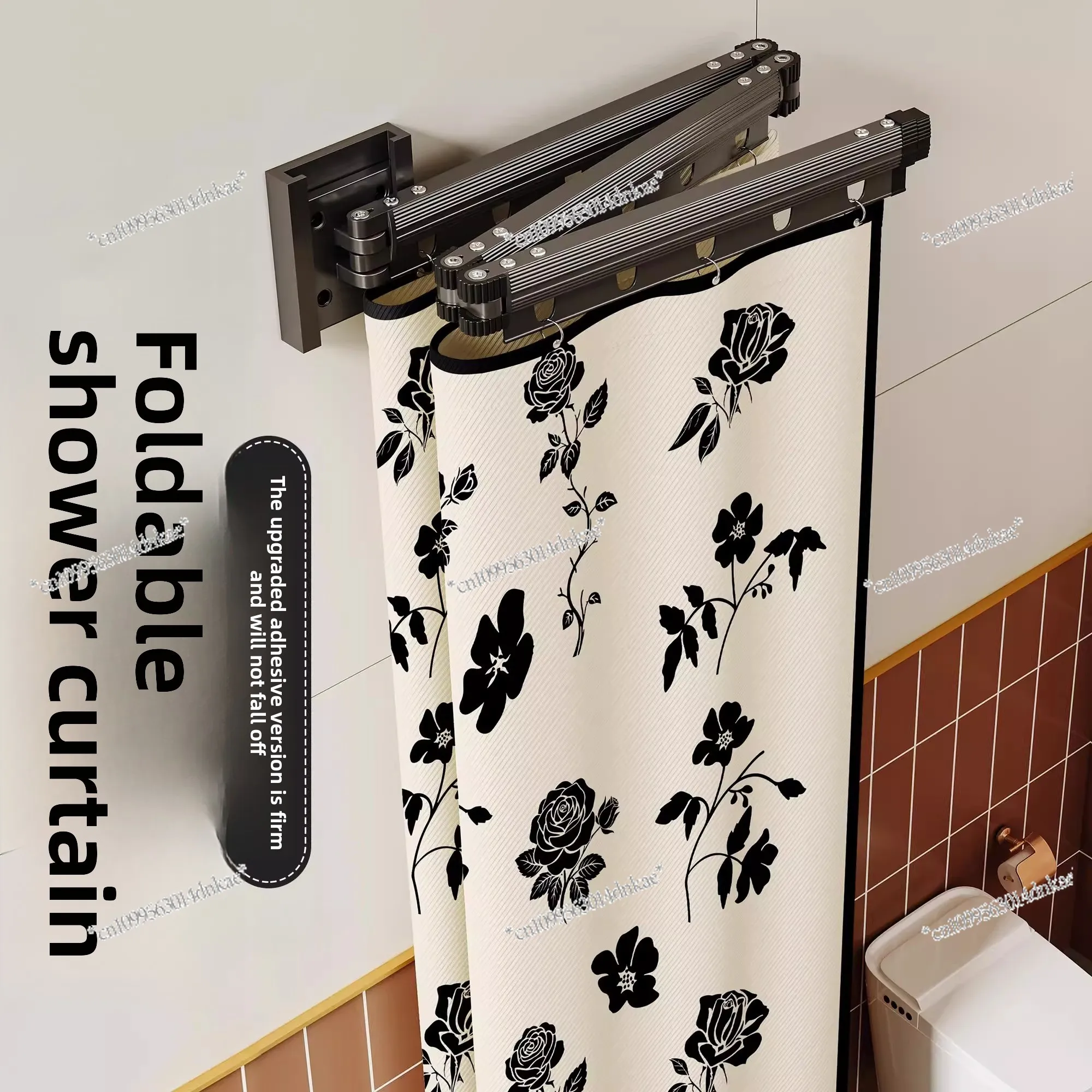 

Foldable Invisible Bathroom Shower Curtain, No Punching, Bathroom Waterproof Partition, Thickened Warm Shower Water Curtain