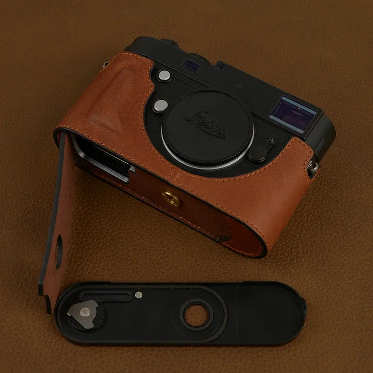 

Handmade Genuine Leather Camera case Video Half Bag For Leica M240-P M240 M262 M246 TYP246 MM M-D ME and Battery port