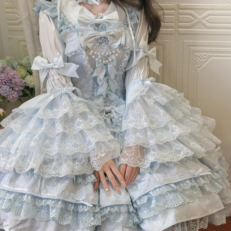 Abito con bretelle stile Lolita rosa per ragazze giapponesi Jsk Abito da principessa dolce Kawaii quotidiano da donna Top con maniche Ji