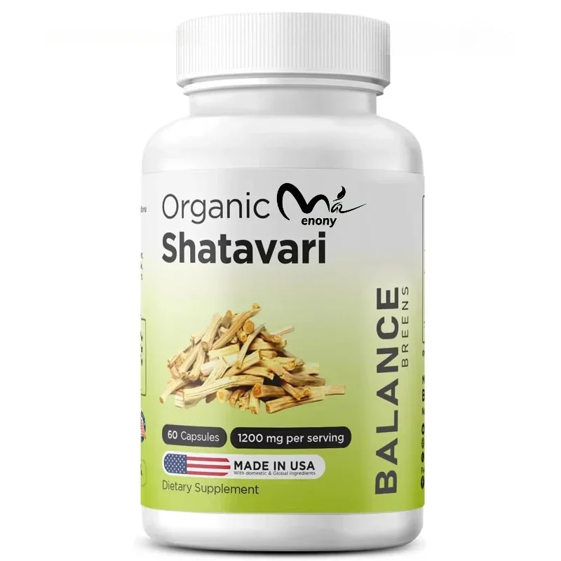 

Органические капсулы Шатавари 1200 мг -60 капсул - Витамины с мамонтми - Баланс женского гормона - Спаржа Корни ранеза, травы