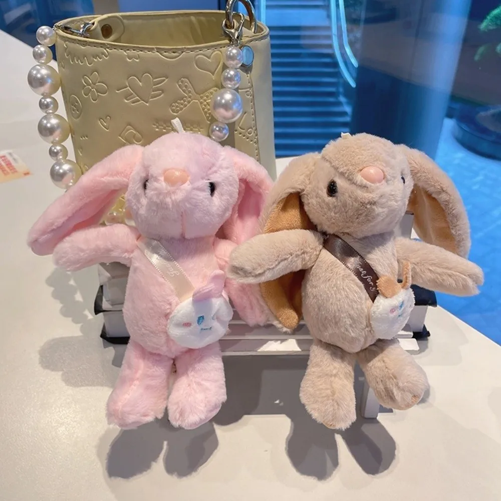 Girl Accessory Long Eared Rabbit Pendant Soft Kawaii Style Mini Size Cute Cartoon Fashion Accessory Bag Decoration