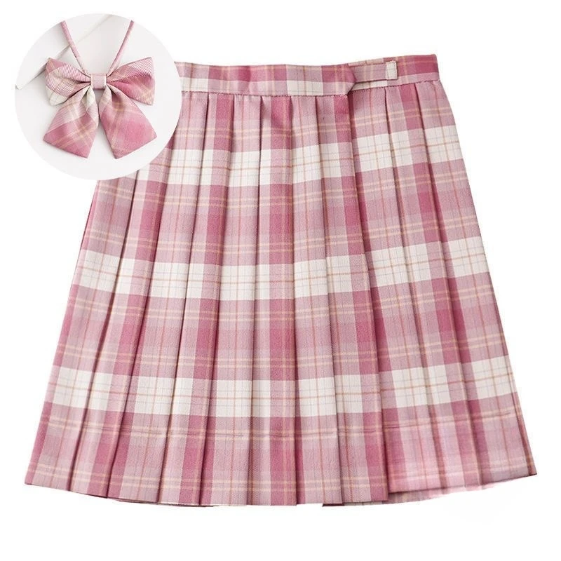 Japanese style jk uniform plaid skirt Collection plus size s-2xl Sailor uniform send bow tie pleated skirt