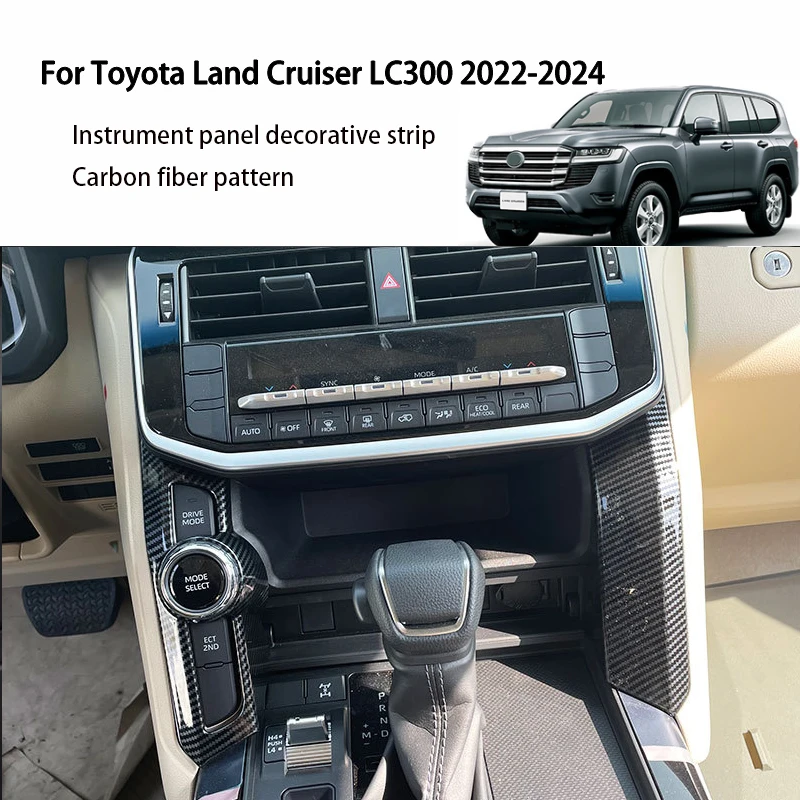 

For Toyota Land Cruiser 300 LC300 2022-2024 One Key Start Decoration Frame Center Console Trim Interior Accessories
