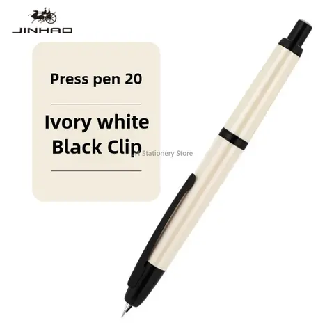 New JINHAO 20 Press Fountain Pen Retractable EF F Nib Transparent Black Writing Ink Pen with Converter School Office Supplies