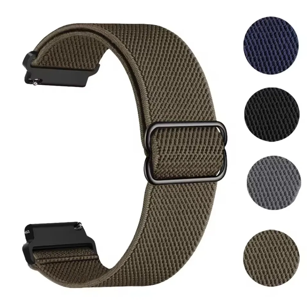 22mm 20mm Nylon Strap for Samsung Galaxy Watch7 6 5 4 Huawei Watch GT6-5 46mm Amazfit Active Max Adjustable Fabric Elastic Belt