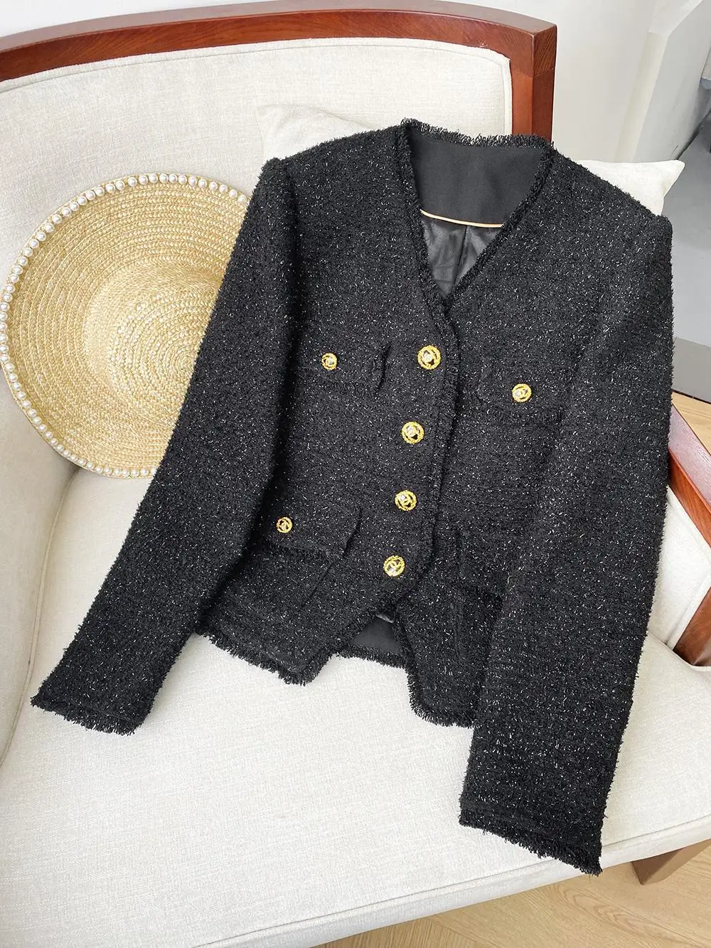 

Женское твидовое пальто Bla с одной пуговицей, осенне-зимняя новинка, модель A75886, элегантное, стильное, индивидуальное, верхняя одежда для женщин