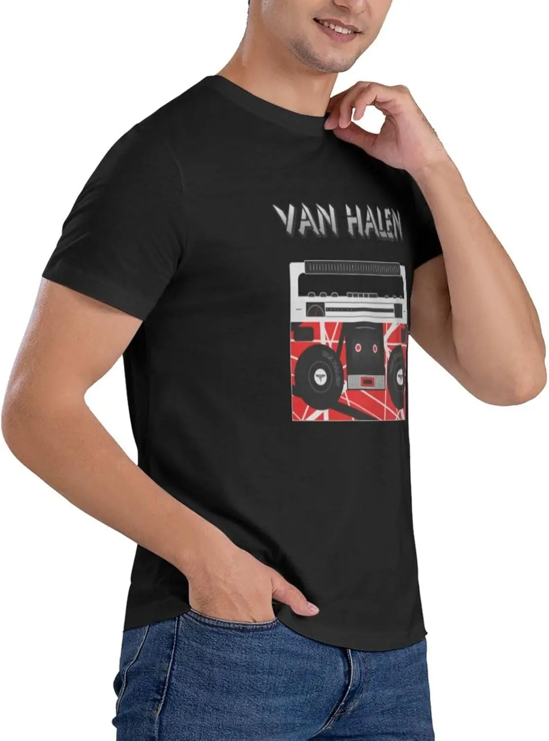Van.1986 Halen Vintage تي شيرت نسائي كاجوال بأكمام قصيرة من القطن