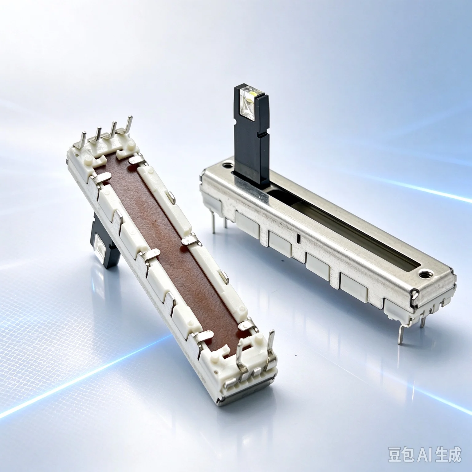 Genuine for Fuhua Single 45mm Slide Potentiometer With LED B10K Center Detent 15MM  5pcs