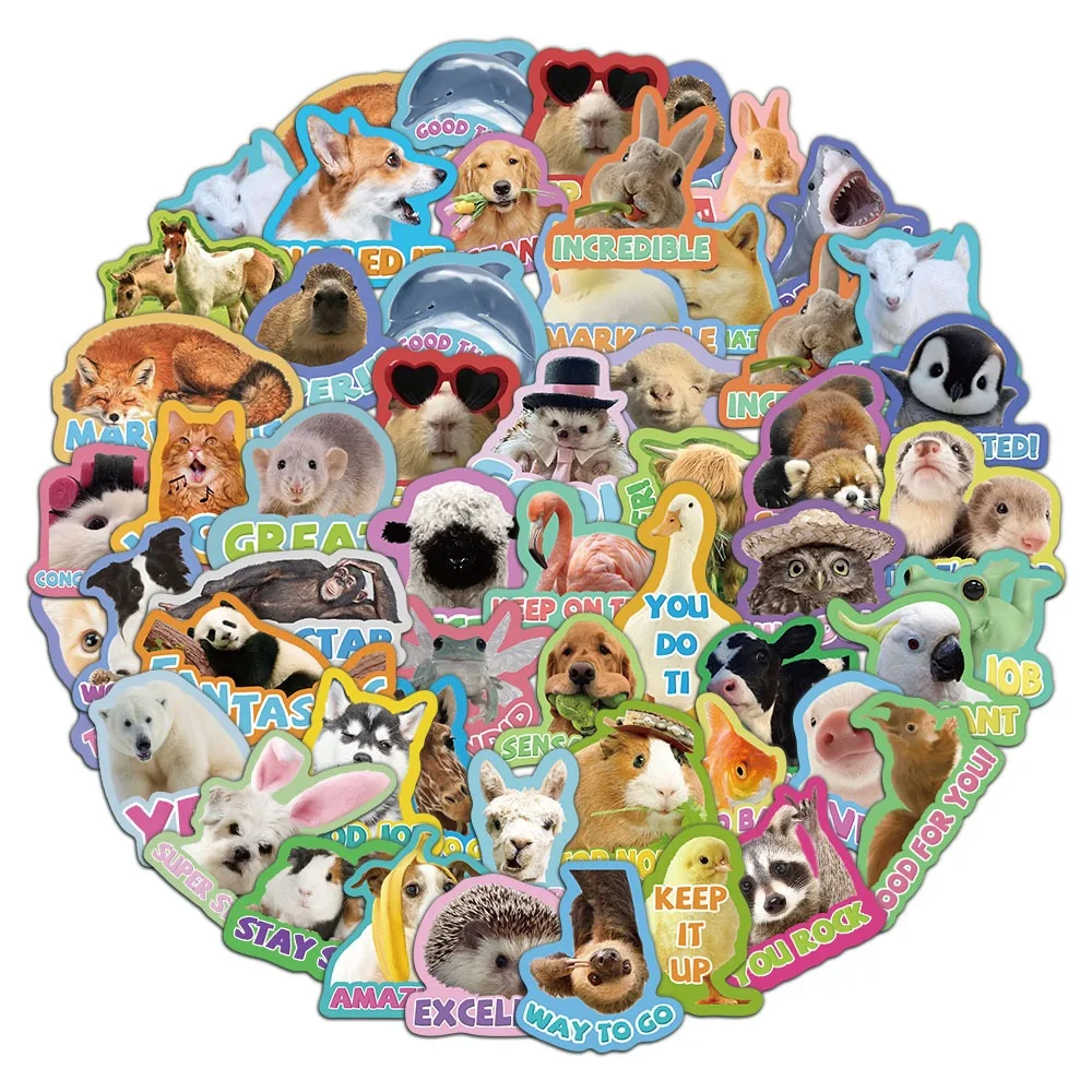 10/50pcs Reward Stickers Fun Incentive Kids Toy Sticker Cute Pattern Animals Cartoon Decals School Teacher Supplies Child's Gift