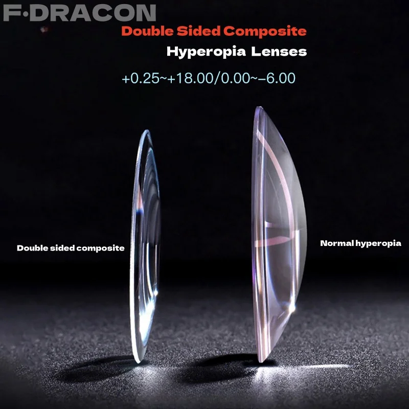 

F·DRACON Ultra Thin Hyperopia Lenses1.56/1.61/1.67Amblyopia And Farsightedness HD Anti BlueLight Photochromic Prescription Lens