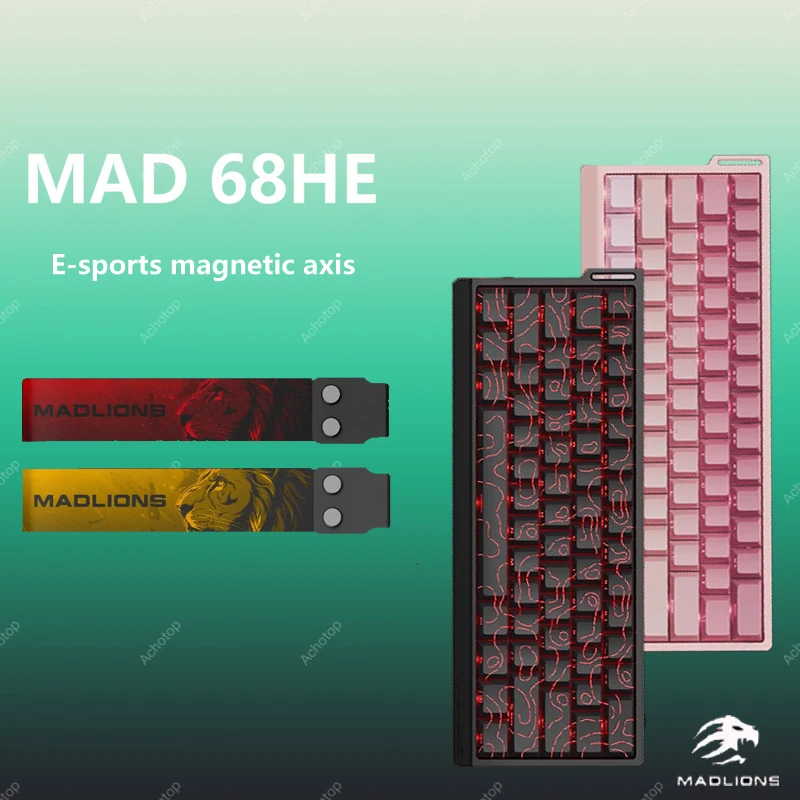 

Клавиатуры MAD60 MAD68 Rapid Trigger RGB, изготовленная на заказ клавиатура, магнитная игровая клавиатура, проводная для профессиональных игр, скорость 0,02 мм, 0,125 мс, частота 128 К