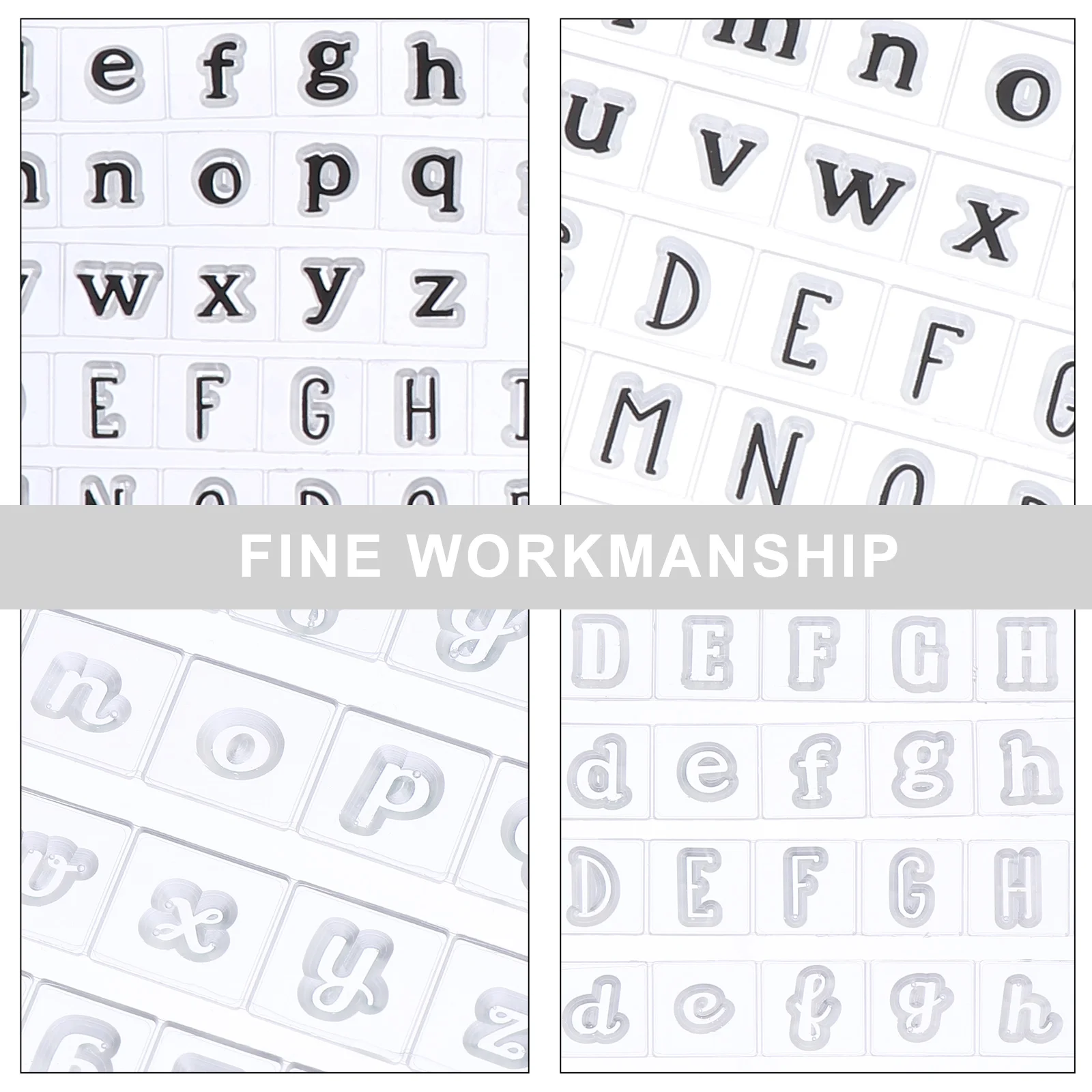 

2pcs Alphabet Clear Stamp Diy Accessories Transparent Plastic Embossed Letter Seal Scrapbook Rubber Stamps For Cards Making