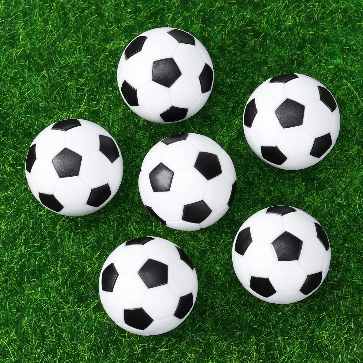 6Pcs Black White Small Football Balls 32Mm for Table Football Recommended Under 135Cm Striker Barcelona Roma Small Ball