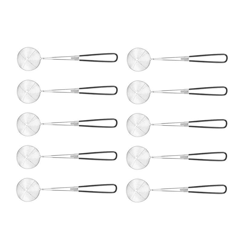 

10 шт., сито для горячей кастрюли, ложки из нержавеющей стали, сито для горячей кастрюли, сетчатый скиммер, ложка, сито, ковш с ручкой