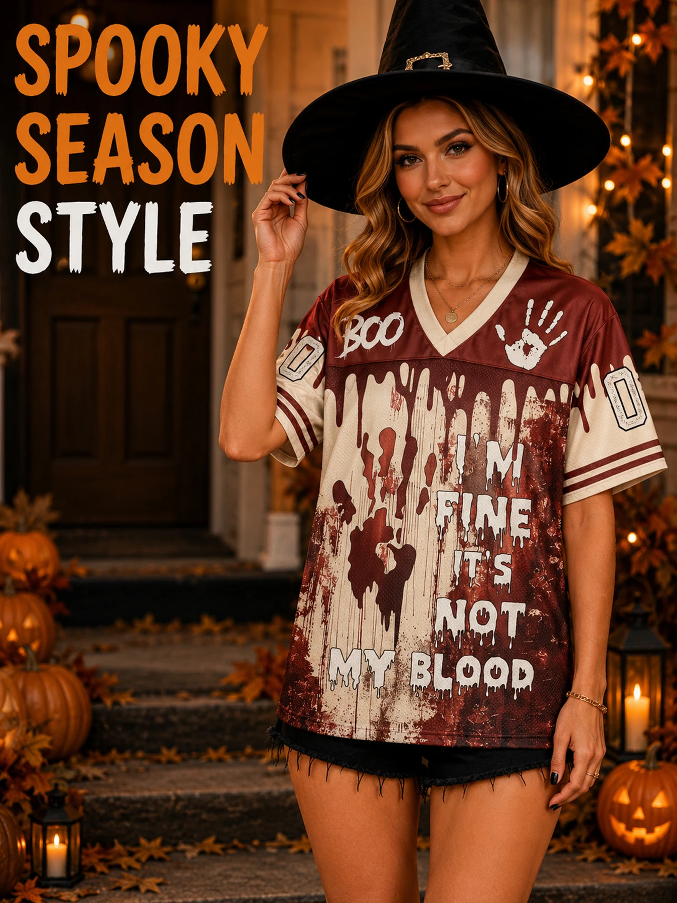 Personalized Halloween Football Jersey Custom Name Number Skeleton Pumpkin Ghost Jersey for Men Women Kids