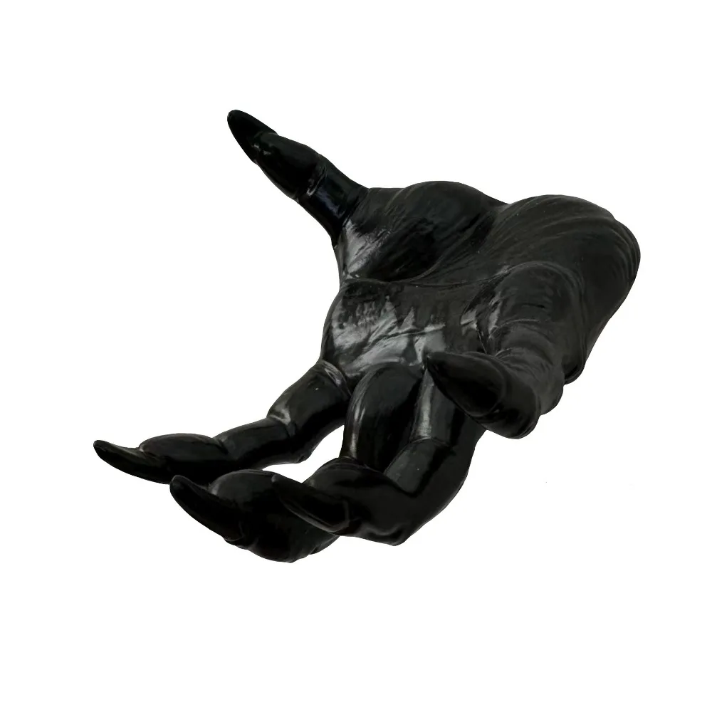 Witch Arm PVC Demon Hand Wall Mounted Scary Texture Ghost Claw Matte Finish Lightweight Black Ghost Palm Photo Background