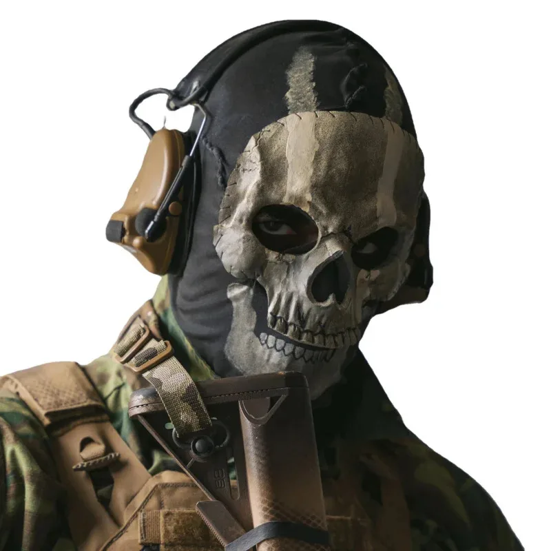 MWII Skull Face Mask CODคอสเพลย์หน้ากากผีAirsoftยุทธวิธีHeadwearรถจักรยานยนต์Skull Full Mask