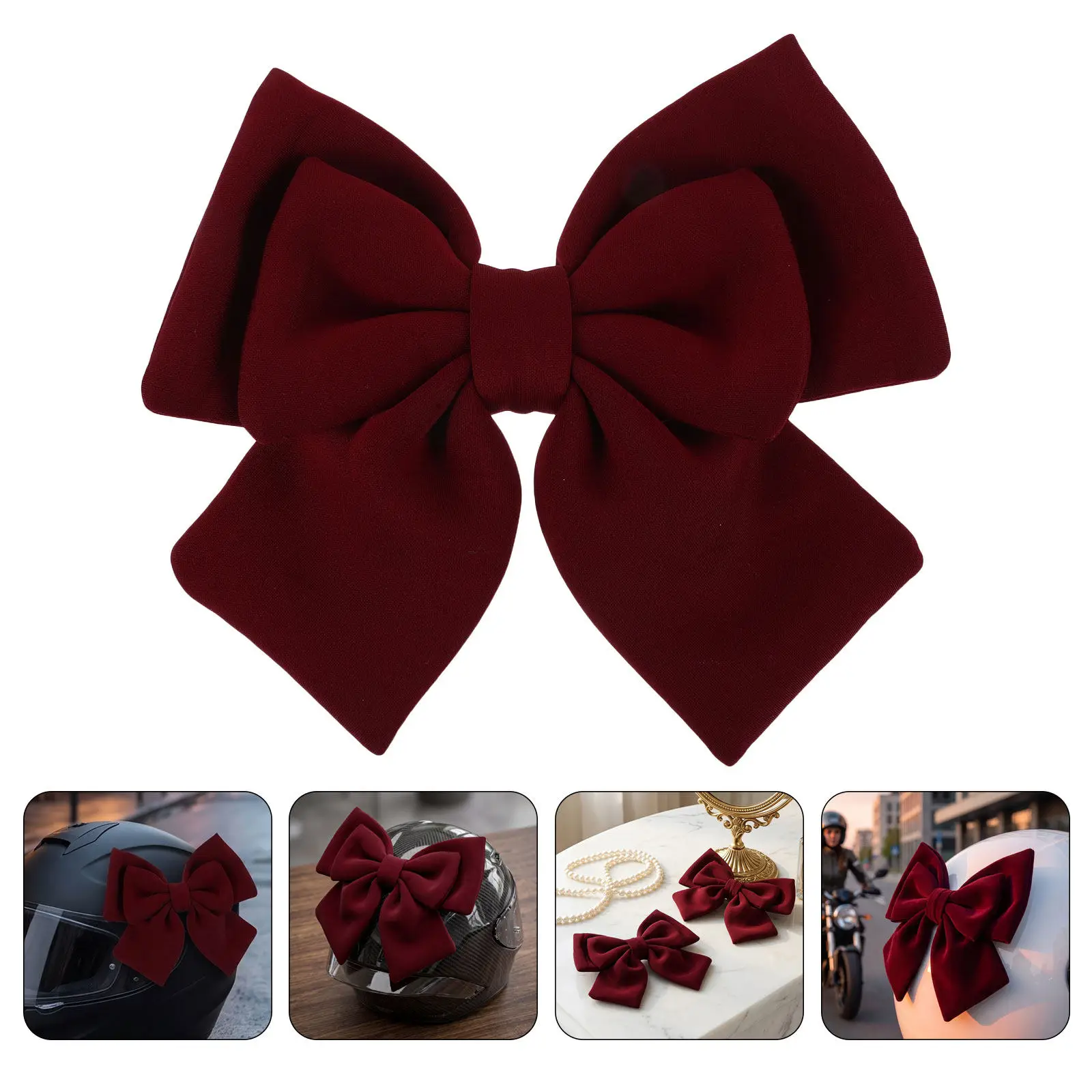 2Pcs Motorcycle Bow Large Red Detachable Bowknot for Women Scooter E-Bike Accessories Red Bow