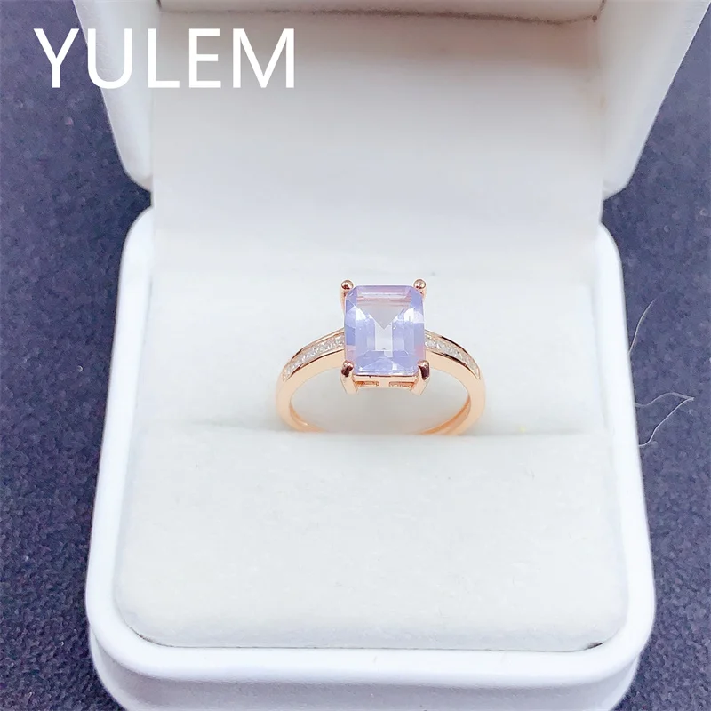 Designer Natural Amethyst S925 Sterling Silver Ring Luxury Women Jewelry Ideal Fashion Gift Elegant Sophisticated Stylish