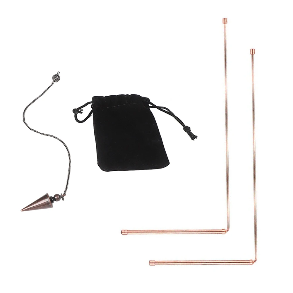 1Set 99.9% Copper Dowsing-Sticks Metal Detector Rod Copper Probe Rose Gold For Divination Water/Treasure/Finding Tools