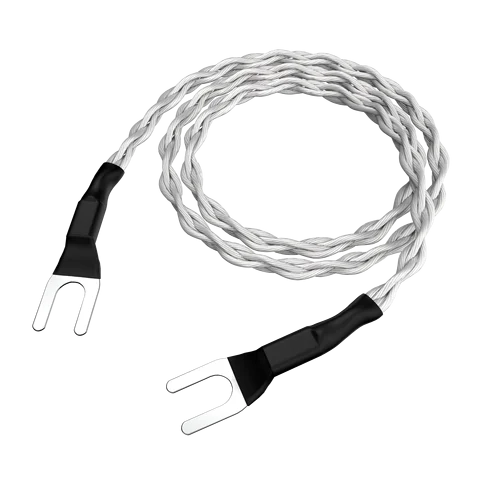 Hi-End 4AG OFC Silver Plated Jumper Cable LP Vinyl Phono Amplifier Ground wire Silver Plated Y Spade plug hifi bridge cable