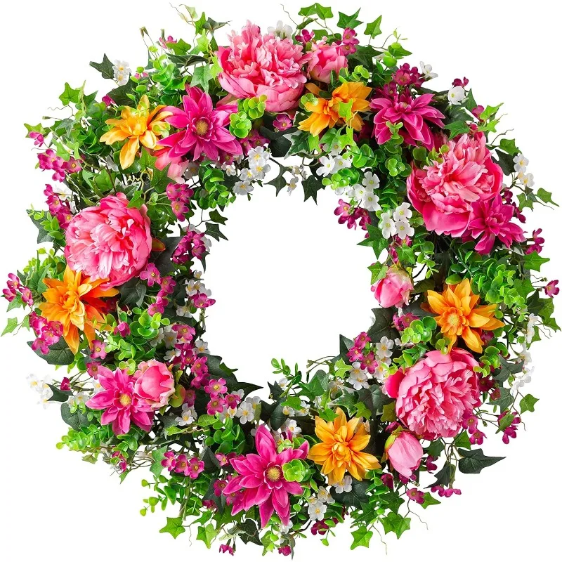 

Hill 30in Radiant Peony Outdoor Floral Artificial Wreath