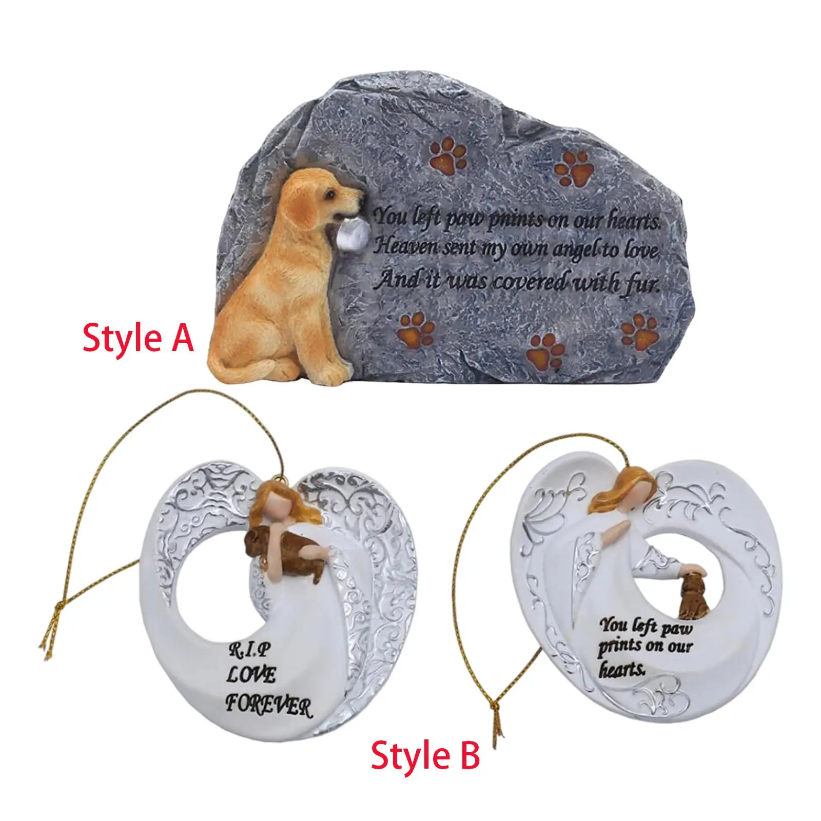 Stone Dog Grave Marker Loss of Dog Gift Memorial Gifts Weatherproof Dog Monument Dog Tombstone for Outdoor Backyard Lawn Patio