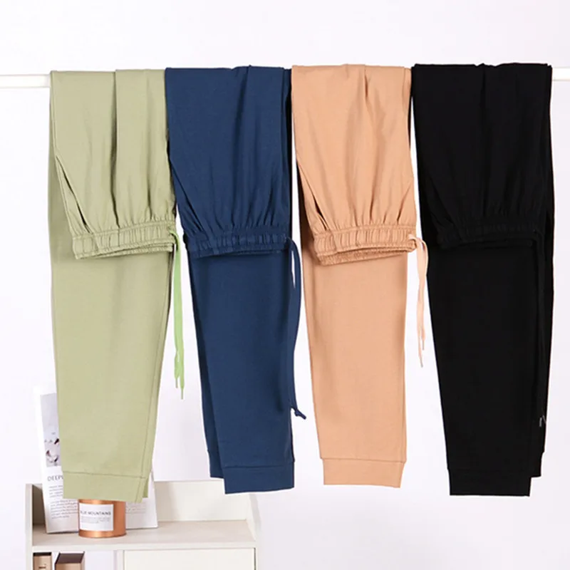 

L-4XL 100 Kg People Wear Pajamas Pant Women New Cotton Spring Autumn Plus Size Sleepwear Pants Female Loose Home Trousers