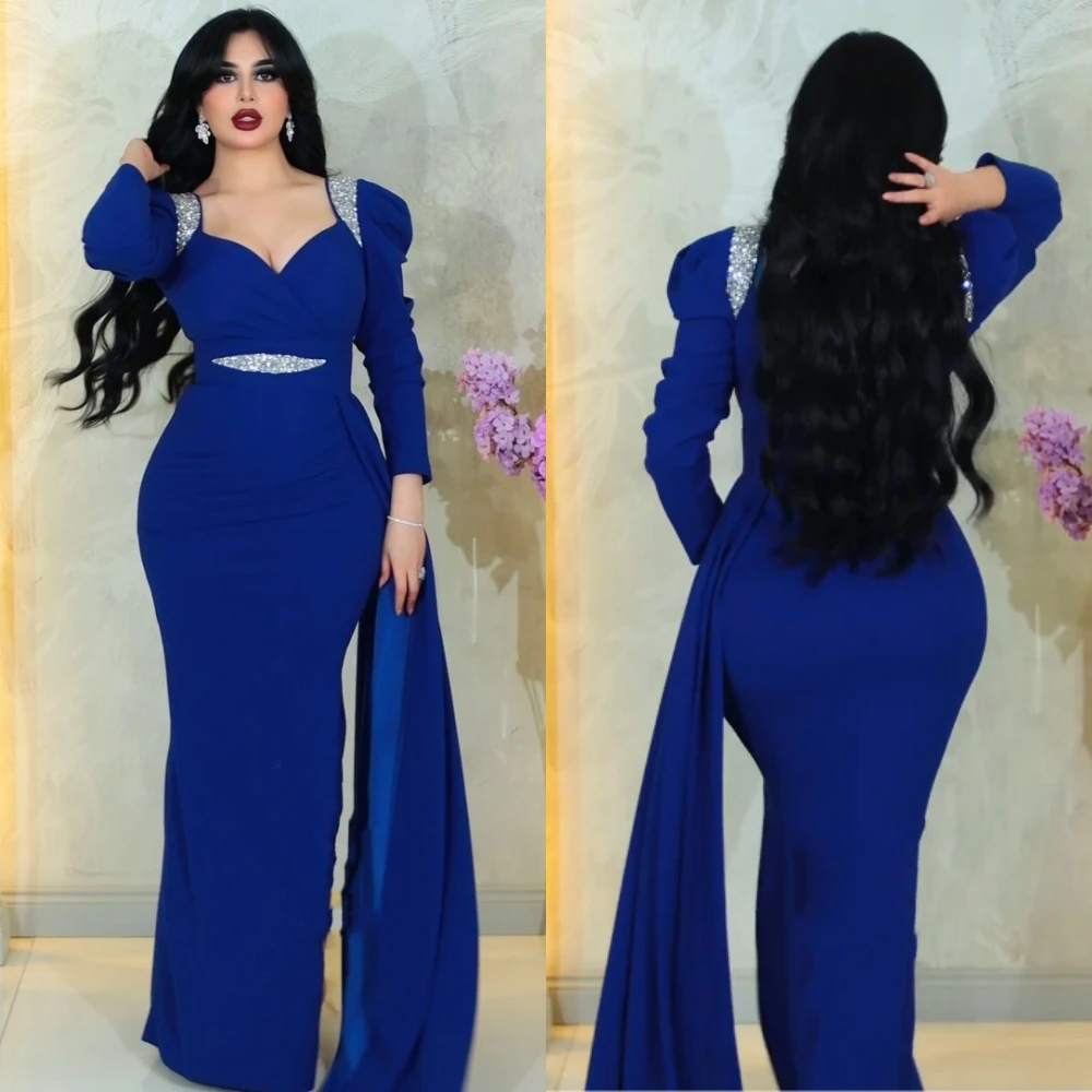 Customized  Evening    Jersey Rhinestone Party Sheath Poretrait Bespoke Occasion Gown Midi es Saudi Arabia