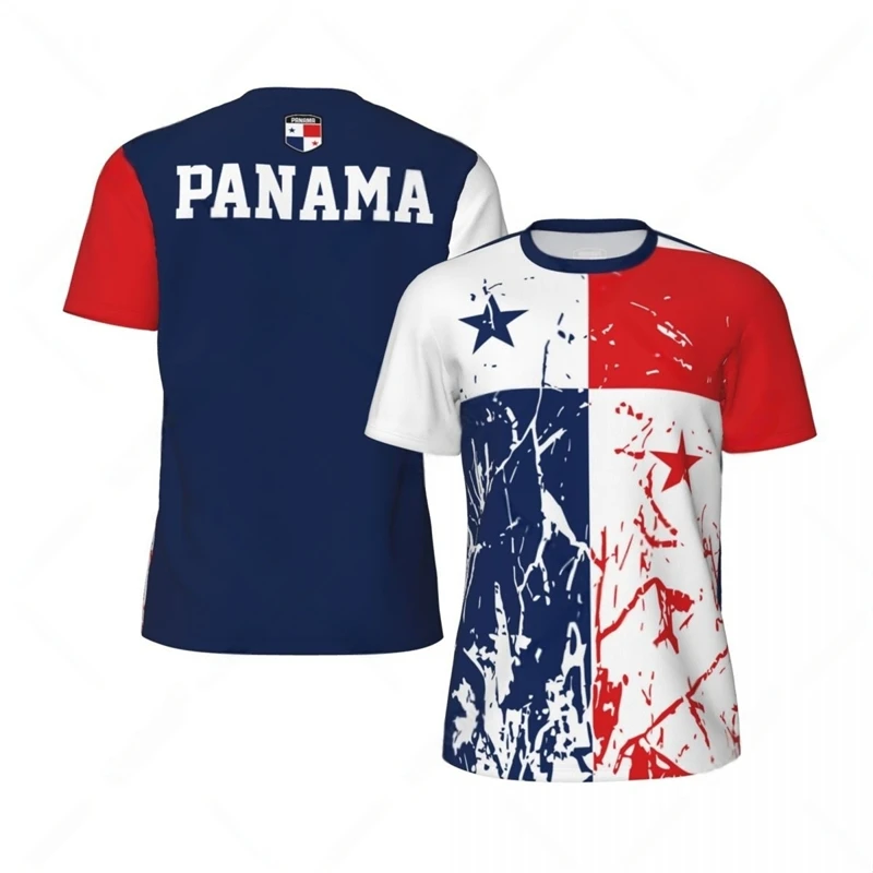 Fashion Panama Flag Graphic Football T Shirts Summer Trend 3D National Emblem Printed T-shirts Loose Breathable Sports Tees view 4