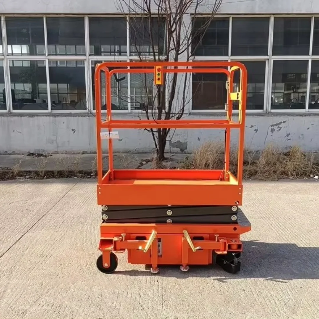 Mobile mini scissor lift fully automatic walking electric hydraulic aerial work platform climbing vehicle