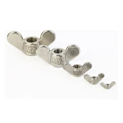 2pcs Hand Tighten Butterfly Nut Ingot Wing Nuts Precision Casting M4-M12 304 Stainless Steel