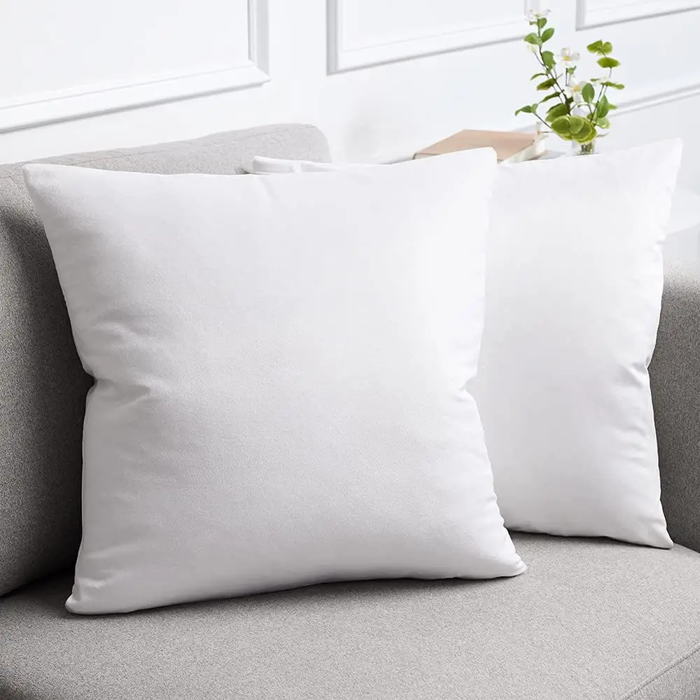 

Velvet Throw Pillow Covers, Set Of 2, 20X20 Decorative Square Pillows Home Decor, Soft Accent Cases, Silky Hine Washable