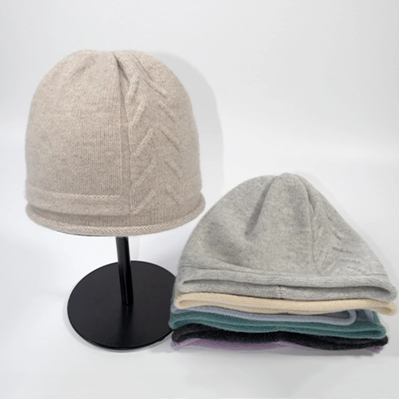 

Hat Women Winter Knit Beanie Wool Warm Casual Big Size Warm Soft Accessory For Autumn Cold Weather Skiing Sports Outdoor Holiday