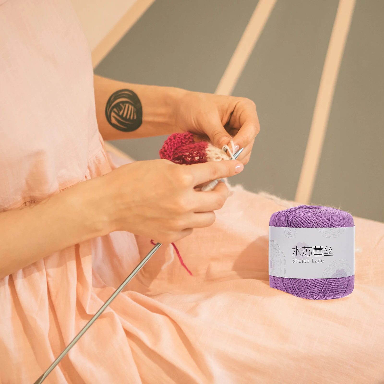 

Crochet Cotton Thread Cord Yarn Crocheting Rope Craft Handmade Knitting Embroidery for Bracelet Making Ribbon DIY