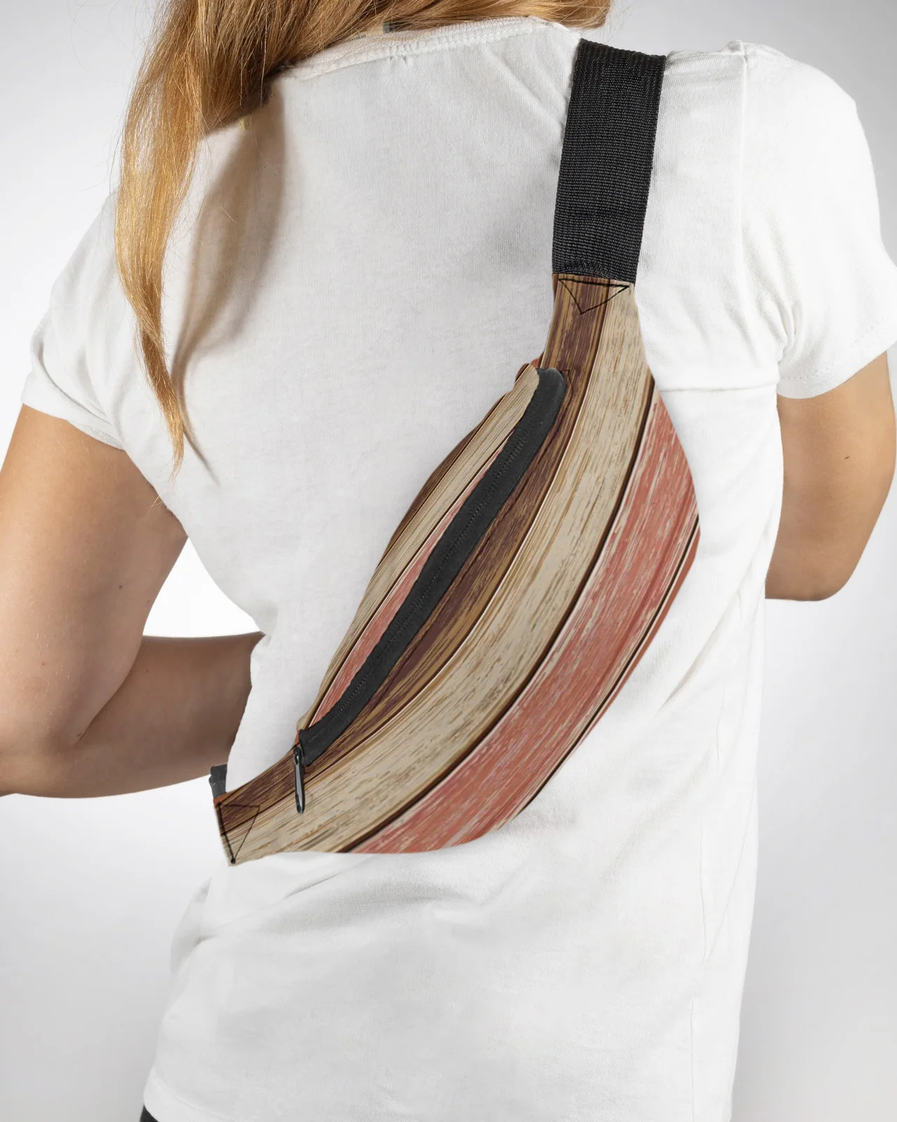 

Rustic Retro Wood Grain Texture Red Men Women Waist Bag Fanny Pack Purse Phone Belt Bag Wallet Pouch Waterproof Banana Hip Bags