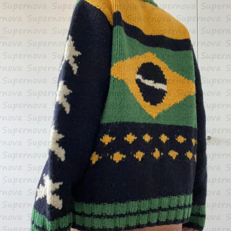 Camisola cardigã Harajuku 2023, estética brasileira, roupas góticas, cardigã de gola alta, camisola retrô de inverno, estética dos anos 90