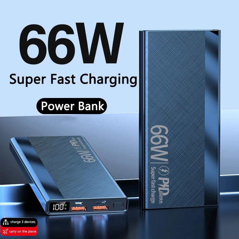 Banco de energía de carga superrápida, cargador de batería externo de 30000mAh, 66W, 20W, para iPhone 13, 14 Pro, Huawei, Xiaomi, Samsung PD