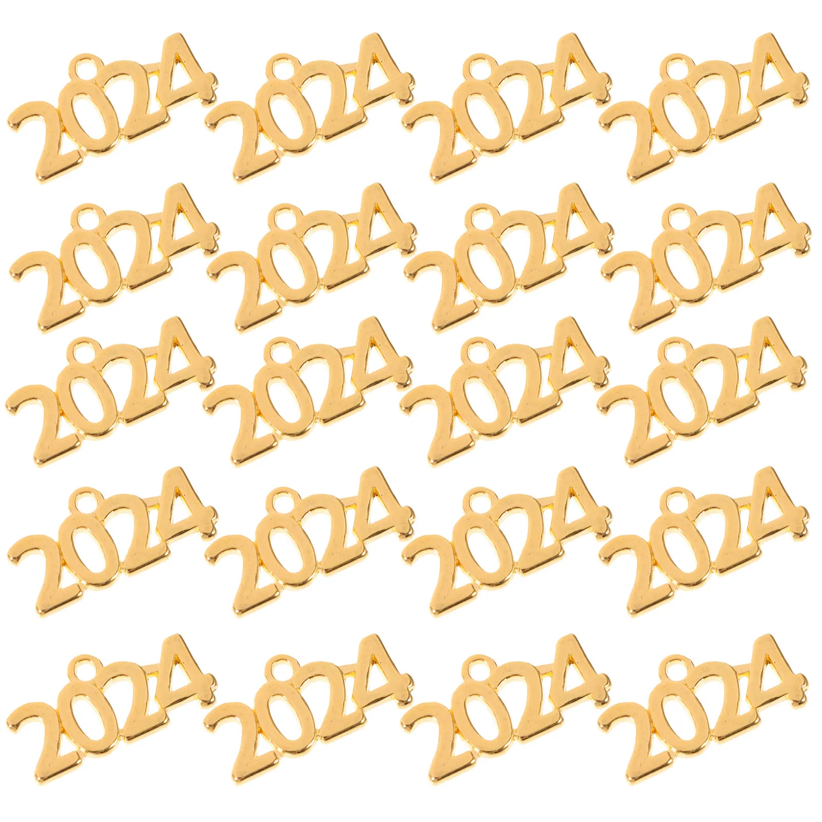 

50pcs 2024 Number Pendants Zinc Alloy Diy Jewelry Charms For Bracelets Necklaces Keychains Crafts New Year Graduation Gifts