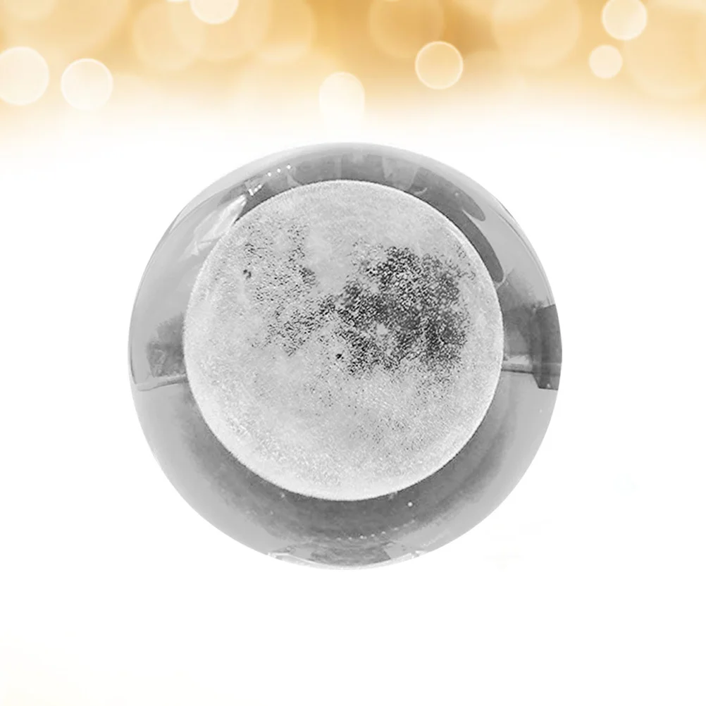 

Clear Planet 3D Moon Crystal Ball Smooth Surface Advanced Carving Technology Astronomers Space Fans Home Office Decor