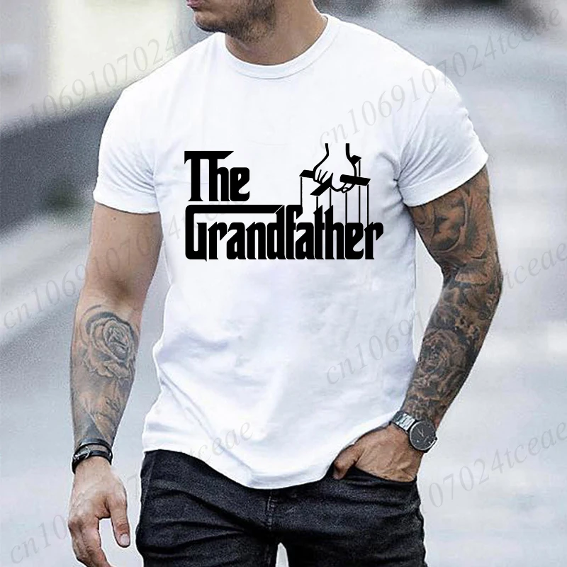 The Grandfather bedrucktes Herren-T-Shirt, Unisex, lässiges Herren-Shirt, modisches Kurzarm-T-Shirt, Opa-Streetwear, Alltags-Komfort-Tops – Detail 4