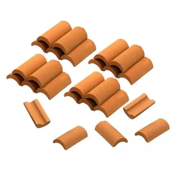 25pcs Miniature Roof Tiles Pottery Clay Simulation Model Set for Dollhouse Landscaping Architectural Craft Kids